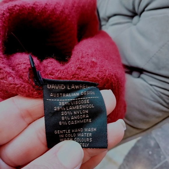 David Lawrence Red Pink Waffle Jumper M Fit 8 - 10 Cashmere Angora Lambswool - Picture 6 of 9